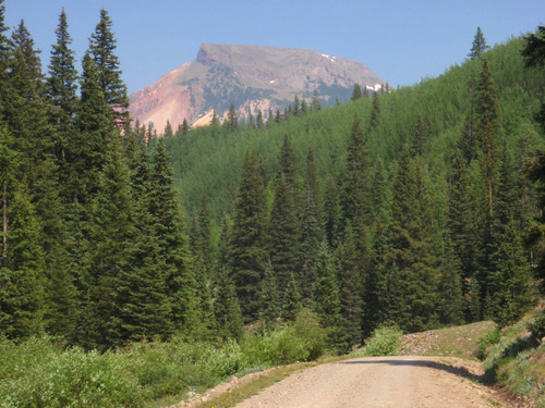 A view down the road, Lookout Mountain, 12,448'.